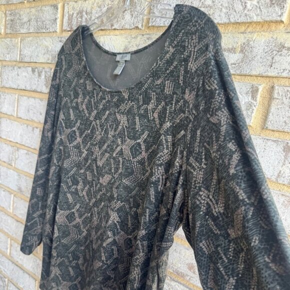 J. Jill Stretch Geometric Print 3/4 Sleeve Blouse Women's Size 2X - Picture 6 of 8
